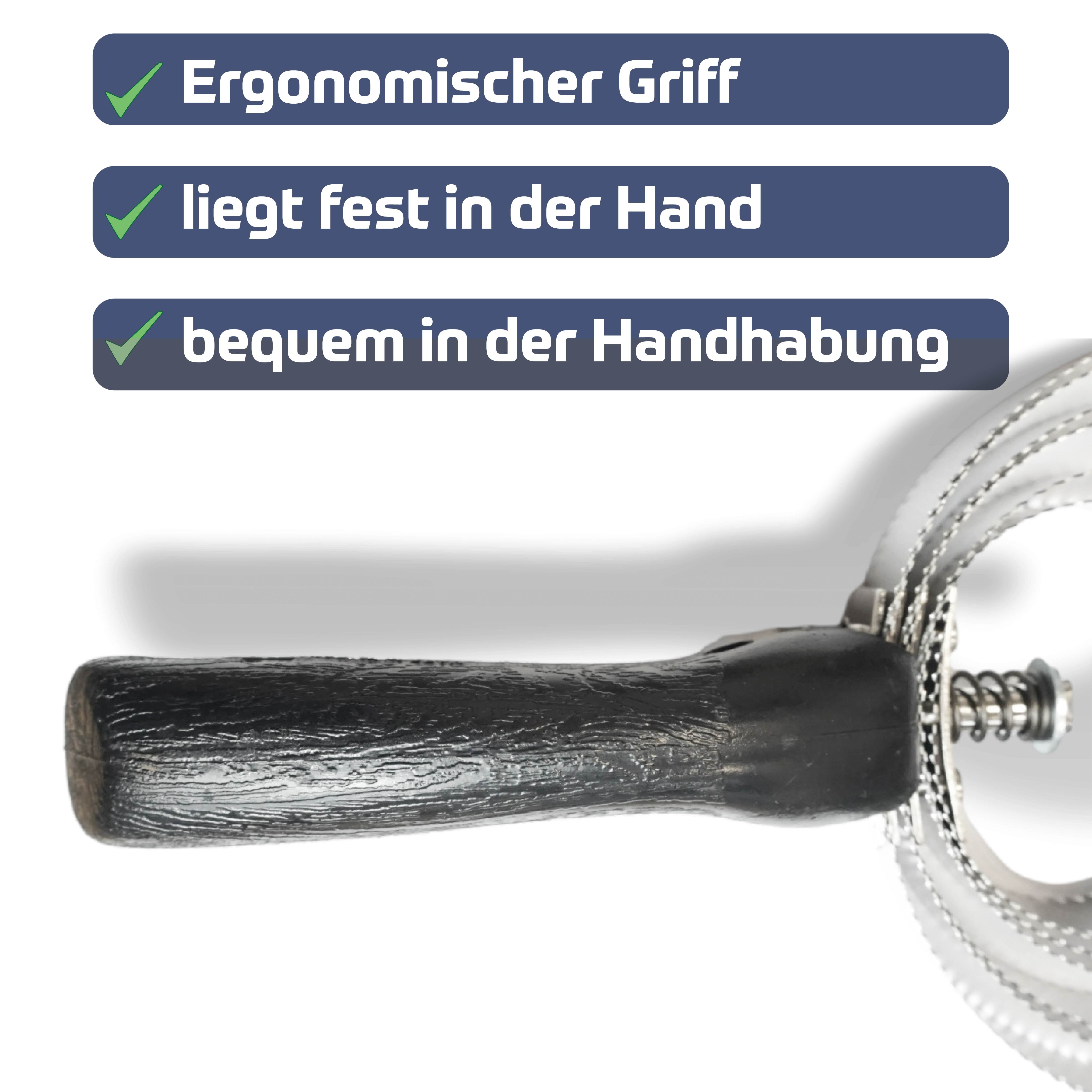 Federstriegel mit Griff, 6 lagiger Metallstriegel